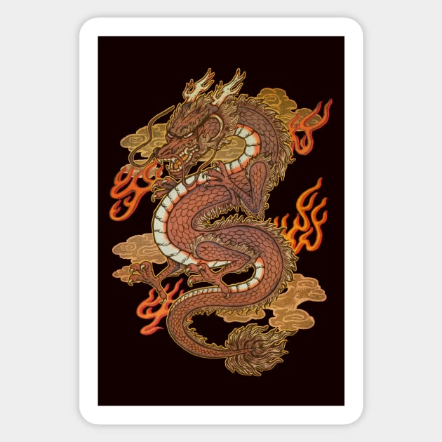 Golden Dragon Sticker by Villainmazk